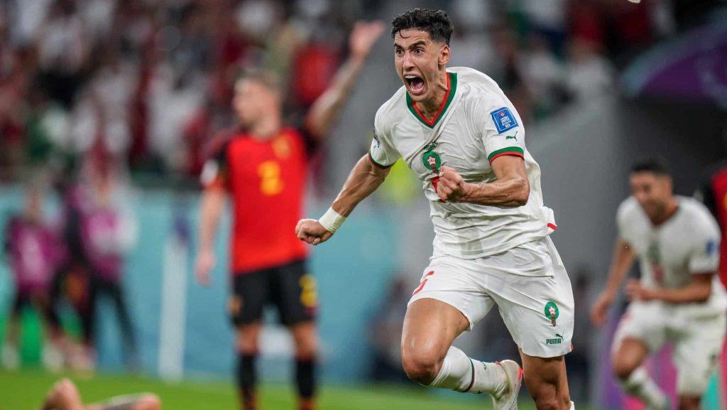 Aguerd em ação pela seleção de Marrocos