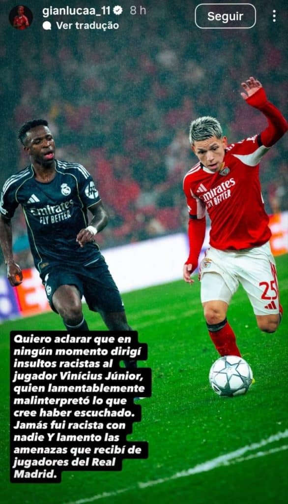 Comunicado de Gianluca Prestianni